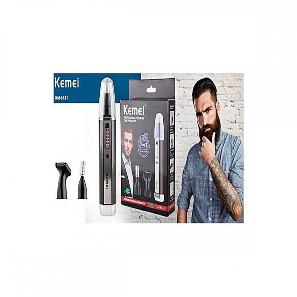 Kemei 3 In 1 Electric Rechargeable Nose And Ear Trimmer (KM6631